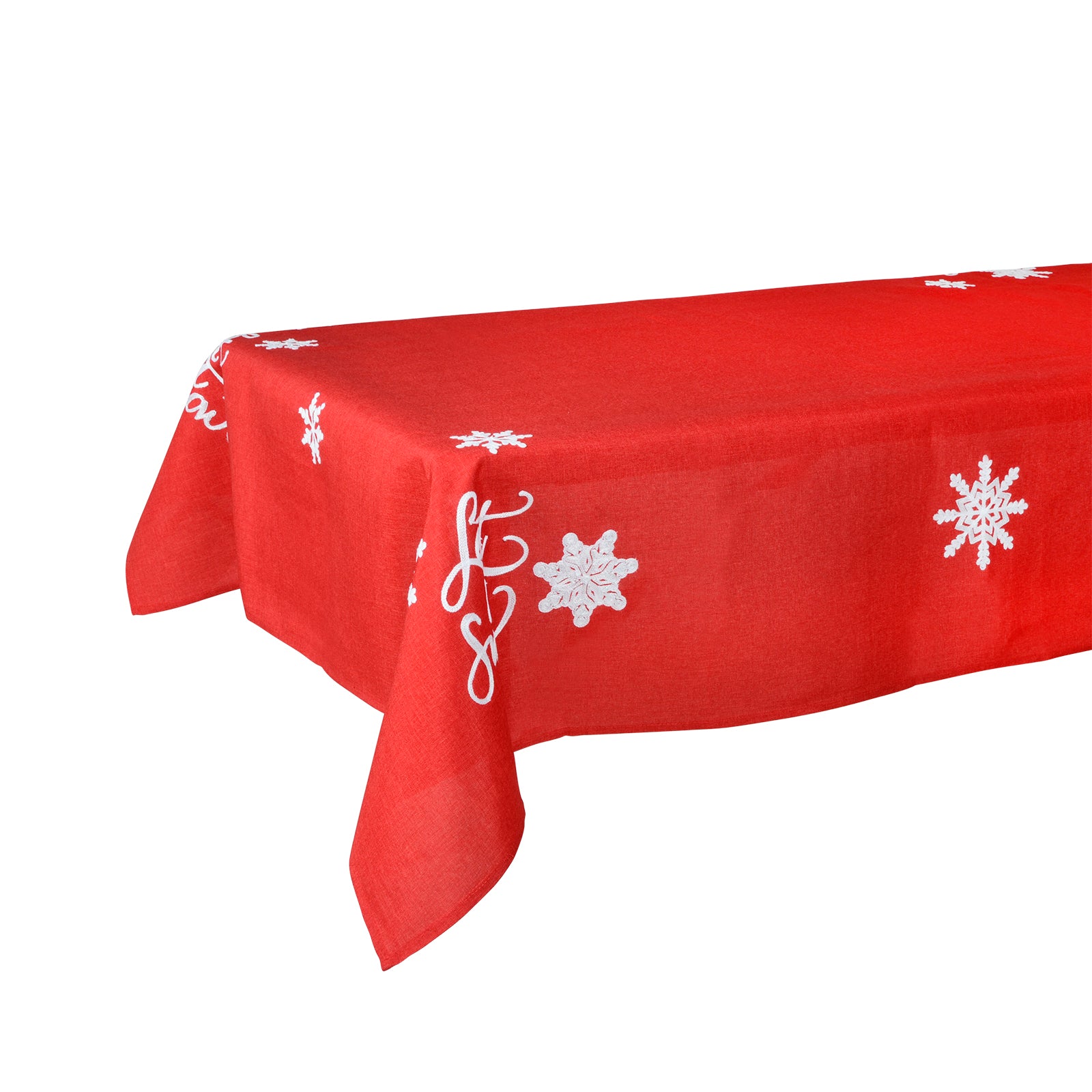 Mr Crimbo Let it Snow Embroidered Tablecloth/Napkin - MrCrimbo.co.uk -XS5867 - Red -christmas napkins